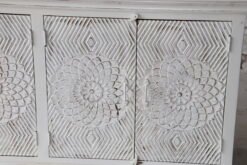 Alternative view of Eternal Earth Handcrafted White Wooden Sideboard Cabinet 180x40x90cm