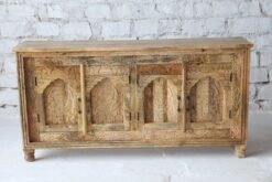 Pure Essence Classic Natural Finish Wooden Sideboard 180x40x90cm