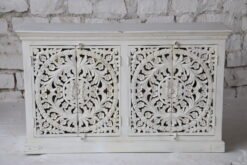 Ivory Haven Handcrafted White Wooden Sideboard 150x40x90