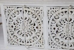 Alternative view of Ivory Haven Handcrafted White Wooden Sideboard 150x40x90