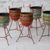 Urban Bloom Handcrafted Iron Planter Collection 29x29x70cm