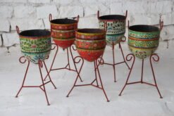 Urban Bloom Handcrafted Iron Planter Collection 29x29x70cm