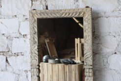 Alternative view of Rustic Reflection Handcrafted Wooden Mirror Frame 58x3x174cm