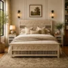 WOODEN BED KING SIZE 183X200X150cm