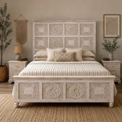 WOODEN BED KING SIZE 183x200x150cm