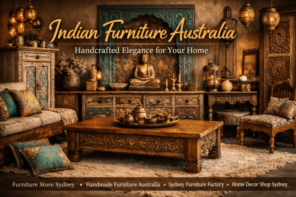 Handcrafted Indian furniture showcase