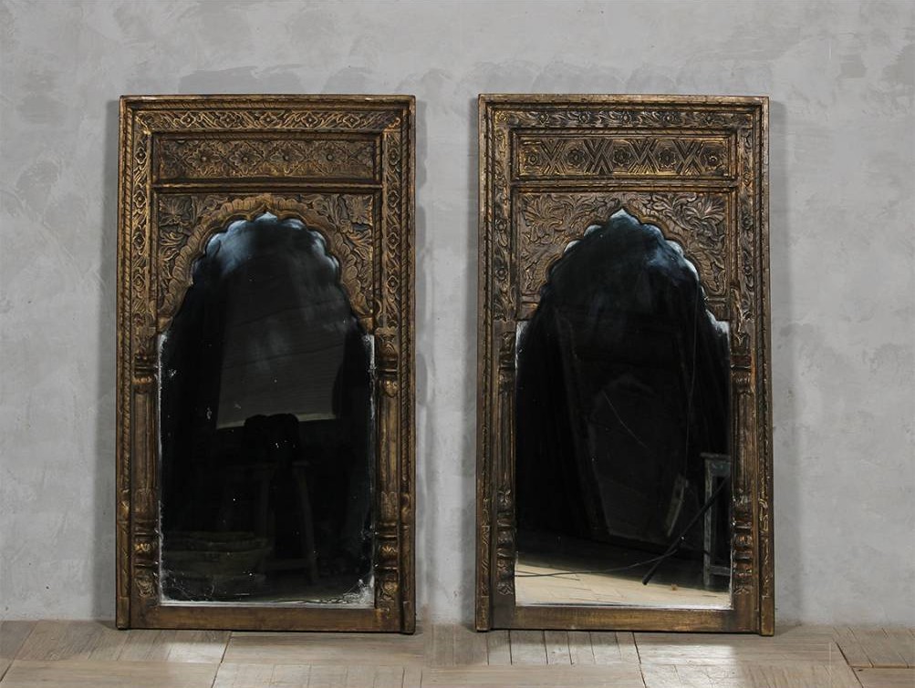 WOODEN BRASS FITTED MIRROR FRAME 123x77x10cm - Image 2