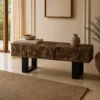 WOODEN BEAM BENCH 111x23x47cm