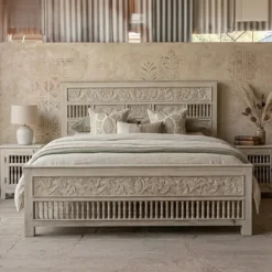 WOODEN BED KING SIZE 183X200X150cm