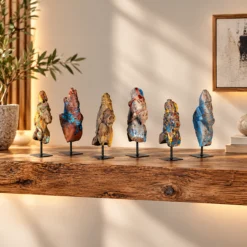 WOODEN HORSE STATUE [ ON STAND ASORTED] 8x8x32cm