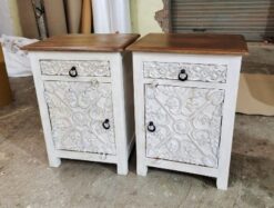 WOODEN BEDSIDE 55X35X72CM