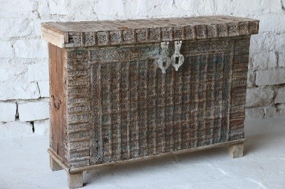 WOODEN PITARA BOX 150x45x104cm