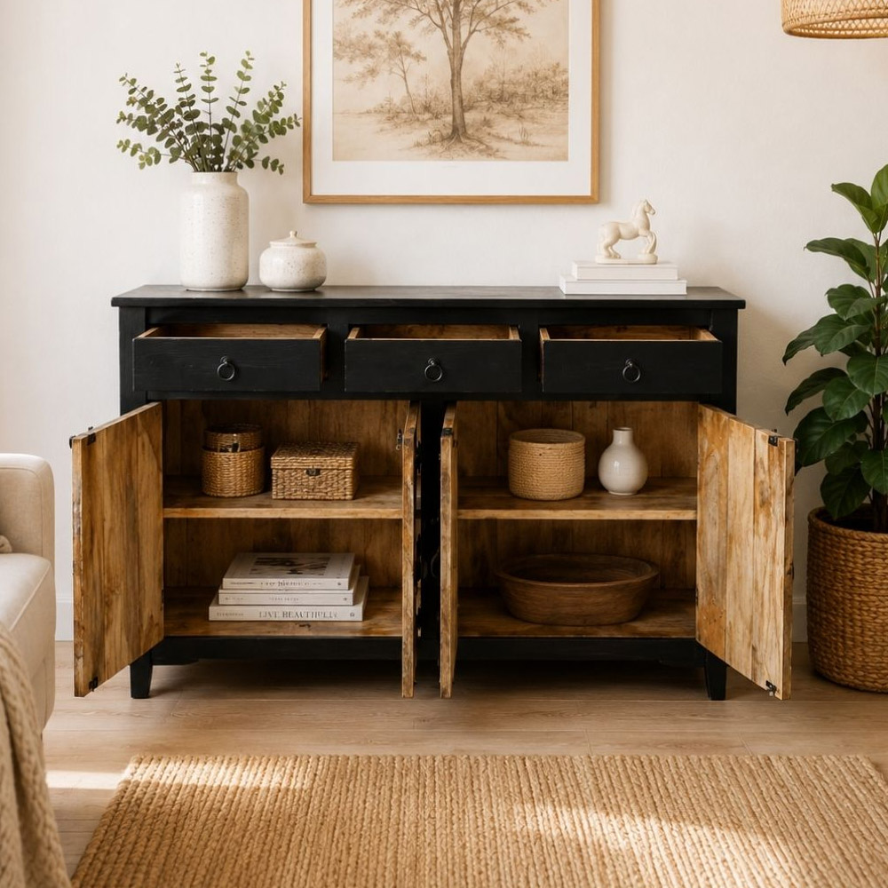 WOODEN SIDEBOARD 144x30x90cm - Image 2