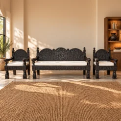 WOODEN SOFA ( WITH CHAIR ) 98x163x62cm