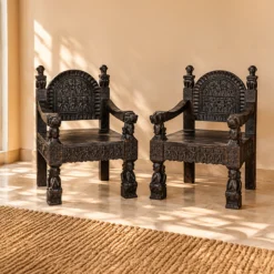Alternative view of WOODEN SOFA ( WITH CHAIR ) 98x163x62cm
