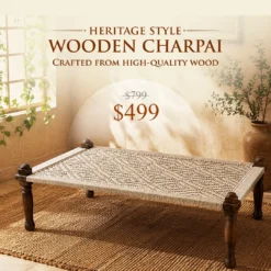 wooden Charpai in Australia 180x122x47cm