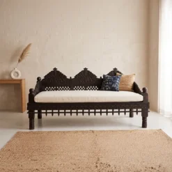 Vintage Indian Maharaja Daybed White 200x100x50cm