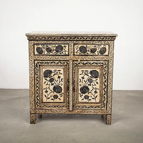 WOODEN 2 DOOR AND 2 DRAWER CABINET 90x40x90cm