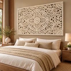 Alternative view of HANDCRAFTED CARVED WOODEN WALL PANNEL 160x2x180cm
