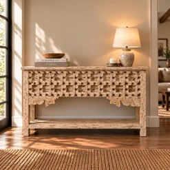 WOODEN CONSOLE TABLE 164x41x92cm