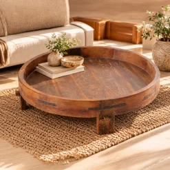 WOODEN GRINDAR TABLE 100x100x25cm