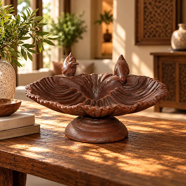 CAST IRON BIRD BATH (WEIGHT 18 KG) 48x40x25cm